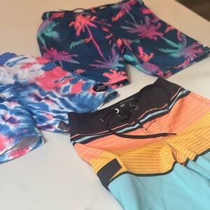 Set of 3 Swim Trunks - Hurley, Rip Curl and O’Neill
